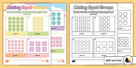 Equal Groups Worksheets Math Twinkl Usa Twinkl