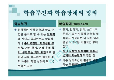 학습부진 및 학습장애기타레포트