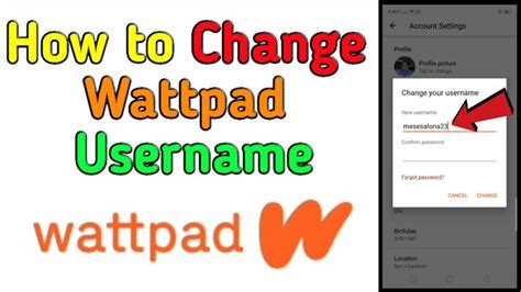 How To Change Wattpad Username Wattpad Username You Changed