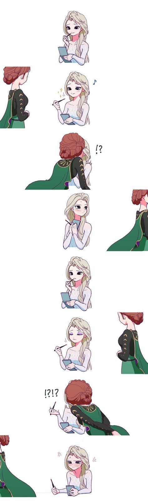 [frozen] Anna Wont Let Elsa Finish Her Make Up R Wholesomeyuri