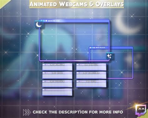 Animated Aesthetic Twitch Overlay Pack For Stream Aesthetic Night