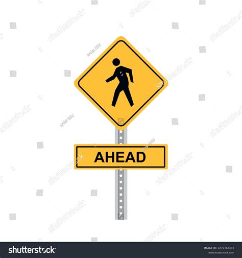 Pedestrian Crossing Symbol Road Sign Board Stock Vector Royalty Free