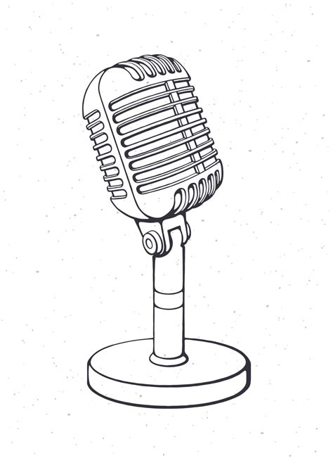 Vintage Microphone Sketch