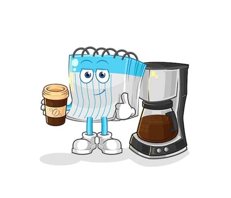 Cheerful Coffee Maker And Energetic Cup Character Jiffy Designs