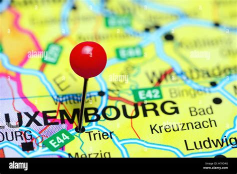 Trier pinned on a map of Germany Stock Photo - Alamy