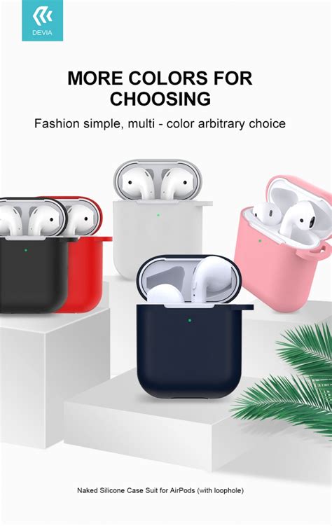 Naked Silicone Case Suit For AirPods With Loophole Devia