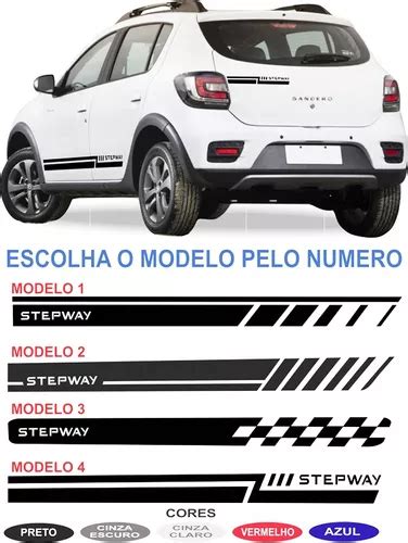 Kit Novo Sandero Stepway Lateral E Traseiro Adesivos