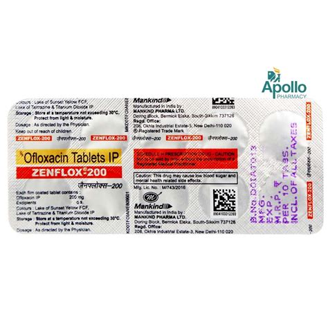 Zenflox-200 Tablet 10's Price, Uses, Side Effects, Composition - Apollo ...