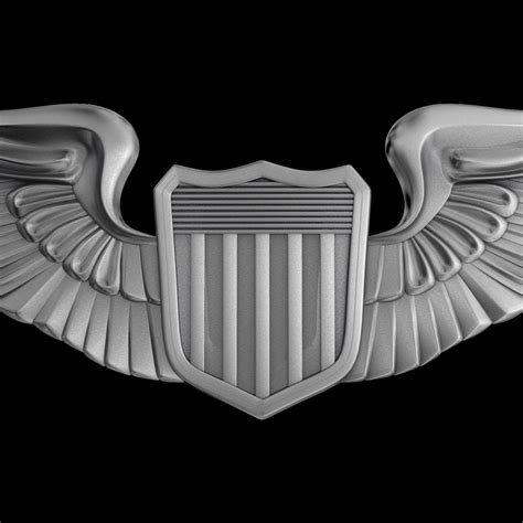 3d model air force pilot badge