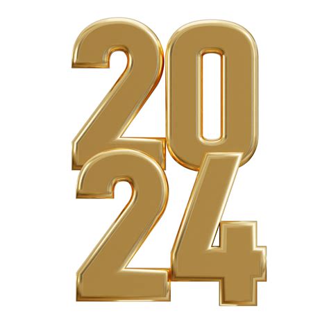 nuevo año 2024 dorado texto 3d representación 29724788 PNG