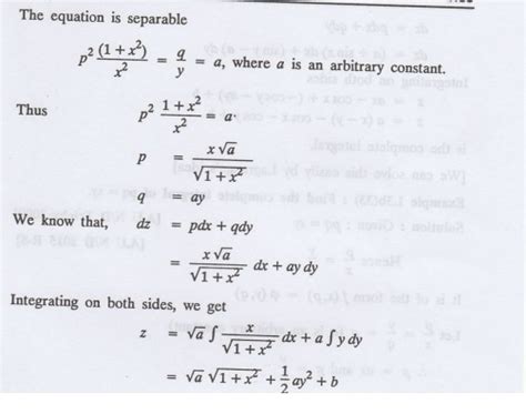 Solved Example Problems Based On P D E Type Separable Equations