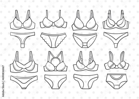 Bra And Panty Clipart Bras Svg Panties Svg Lingerie Svg Women Underwear Svg Bikini Svg Bra