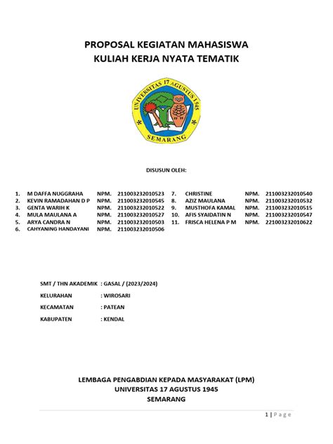 Proposal Kegiatan Mahasiswa Pdf