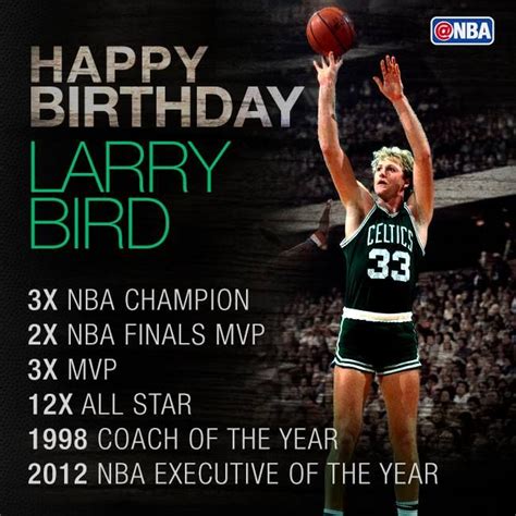 Larry Legend Larry Bird Happy Birthday Larry Boston Celtics