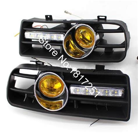 Bumper Grille Grill Drl Daytime Running Led Fog Lamp Lights For Vw Golf