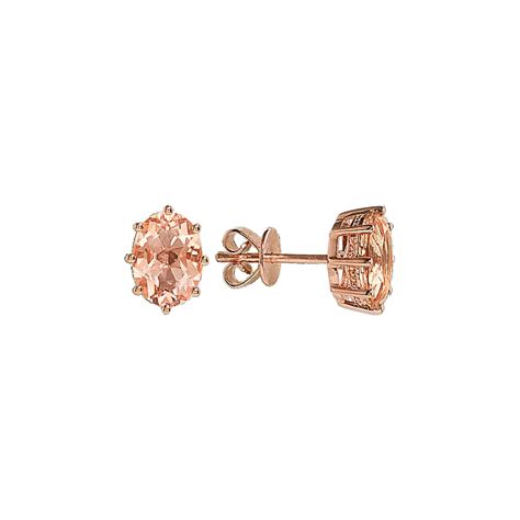 Hera Morganite Studs X Mm Shane Co