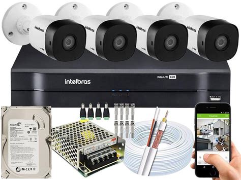 Kit Cftv C Meras Multi Hd P Mp Dvr Intelbras Mhdx Gravador