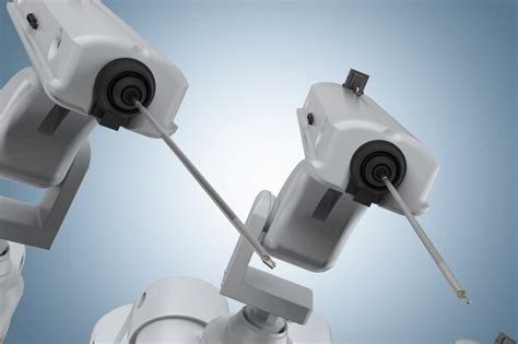 Premium Photo 3d Rendering Robot Surgery Machine On Blue Background