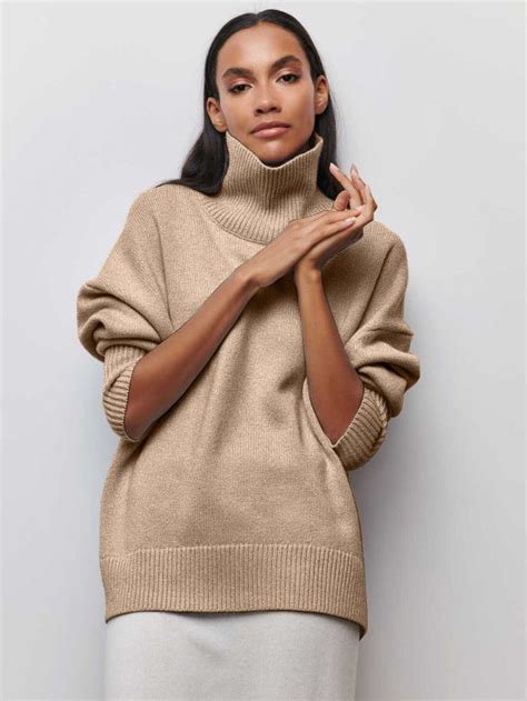 Cozy Elegance Turtleneck Knit Sweater Rollkragenpullover Damen