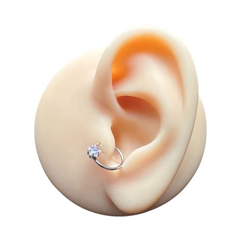 Ohrring Tragus Ohrpiercing Sterling Silber Vergoldet Mit Zirkonia