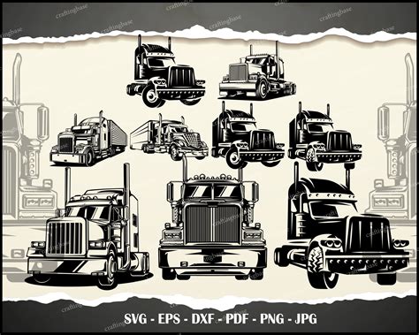 Trucker Svg, Big Truck Svg, 18 Wheeler Svg, Truck Png, Truck Clipart ...