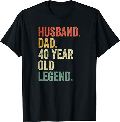 Funny 40th Birthday Shirts For Men Gifts Vintage Dad 1980 T-Shirt ...