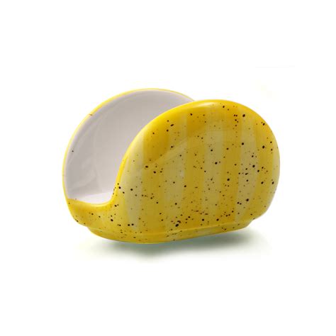 Porceletta Yellow Color Glazed Porcelain Napkin Holder Cm Jomla Ae