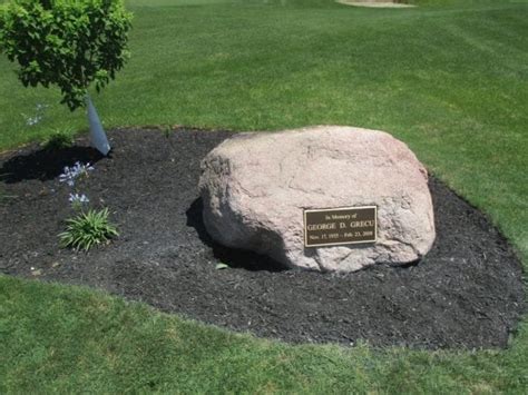 Grecu Boulder With Bronze Memorial Plaque Caldwell Monument