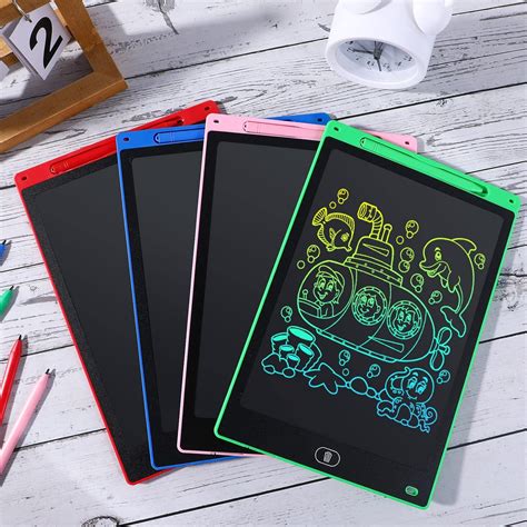 8 tabletas de escritura LCD de 12 pulgadas para niños tablero de