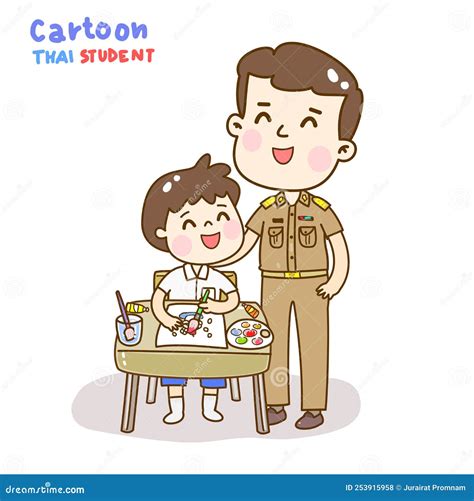 Cartoon Cute Kids in Art Class. Stock Illustration - Illustration of poster, font: 253915958