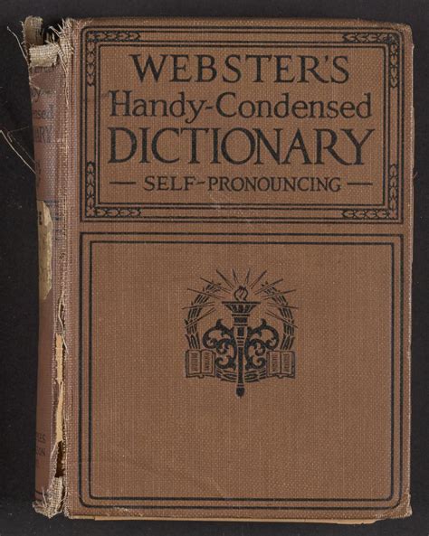 Websters Handy Condensed Dictionary Of The English Language Self