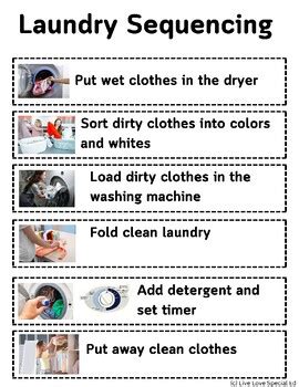 laundry sequencing activity life skills  livelovespecialed tpt