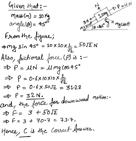 A Block Of Mass Kg Is Kept On A Rough Inclined Plane As Shown In The