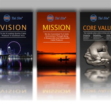 Posters Design For Corporate Vision Mission Core Values Signage Contest