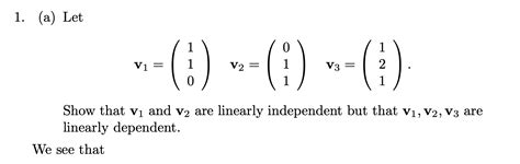 Solved 1. (a) Let v1=⎝⎛110⎠⎞v2=⎝⎛011⎠⎞v3=⎝⎛121⎠⎞. Show that | Chegg.com 