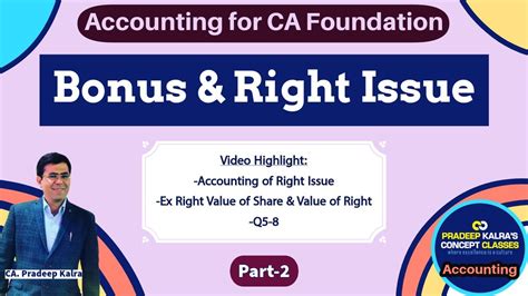 Bonus And Right Issue Part Q Accounting Treatment Of Right