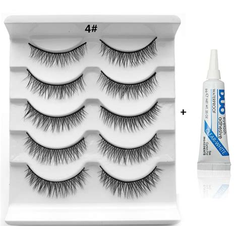 Lvcheryl False Eyelashes With Glue Natural 3d Fake Faux Mink Lashes Set