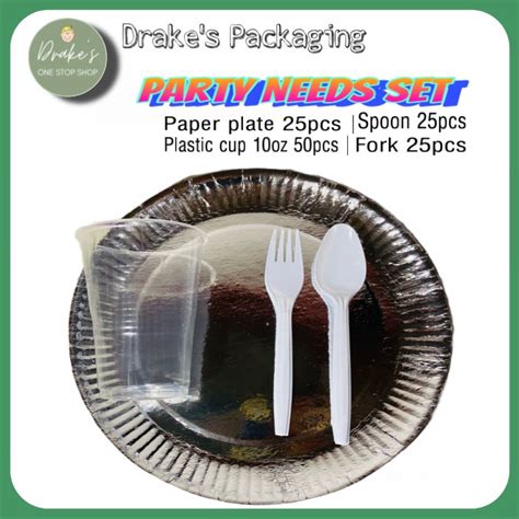 Paper plates disposable, spoon and fork set, cup, disposable cups set ...