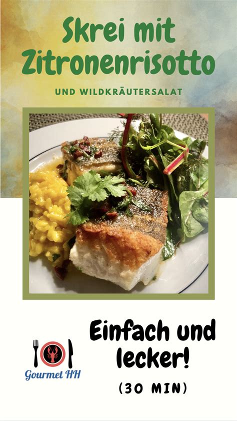 Skrei mit Zitronenrisotto und Wildkräutersalat