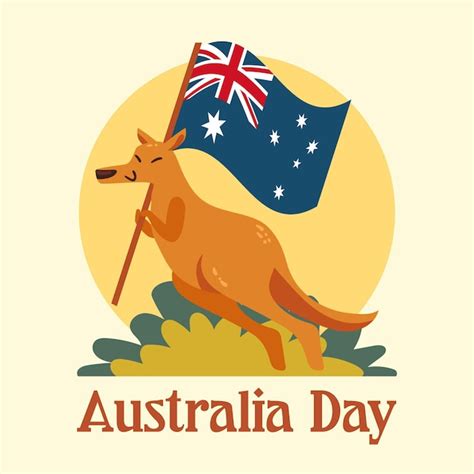 Free Vector Flat Australia Day Kangaroo Illustration