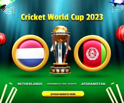 Premium Psd Cricket World Cup Group Stage Netherlands Vs Afghanistan