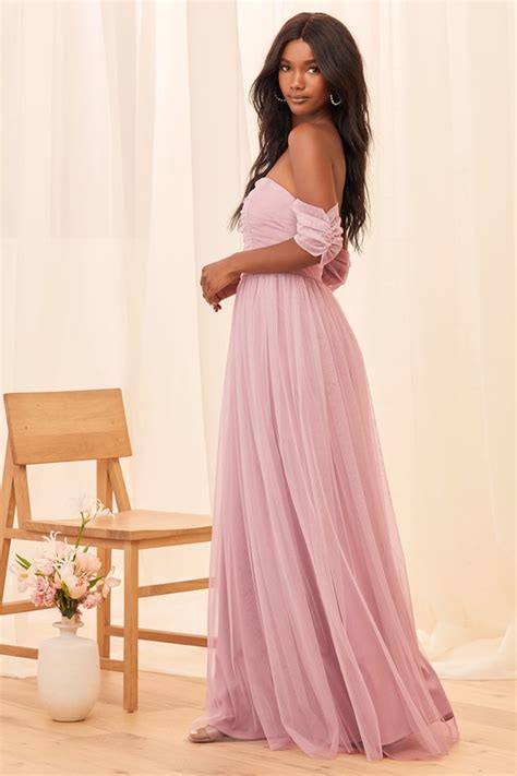 Lavender Maxi Dress Off The Shoulder Maxi Tulle Maxi Dress Lulus