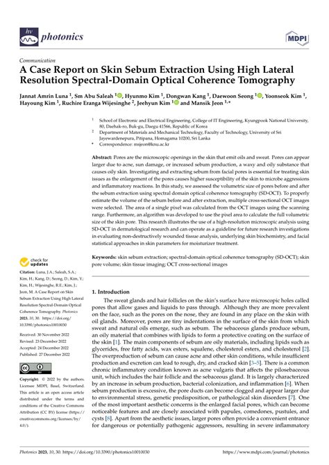 Pdf A Case Report On Skin Sebum Extraction Using High Lateral