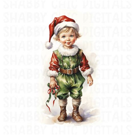 Elf Boy Clipart, 8 JPEG Clipart Designs, Watercolour Clipart Graphics ...