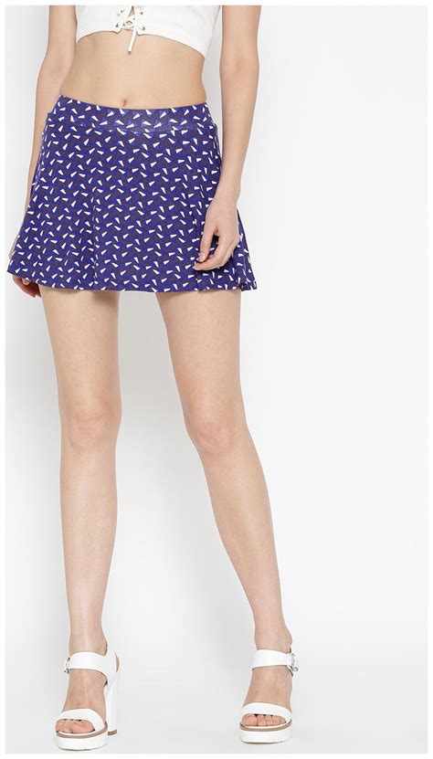 Buy Sera Polka Dots Flared Skirt Mini Skirt Blue Online At Low Prices