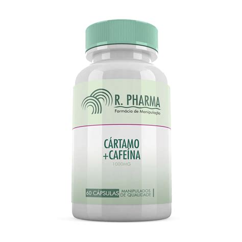 Cártamo Cafeína 1000mg 60 cápsulas R Pharma Farmácia de Manipulação