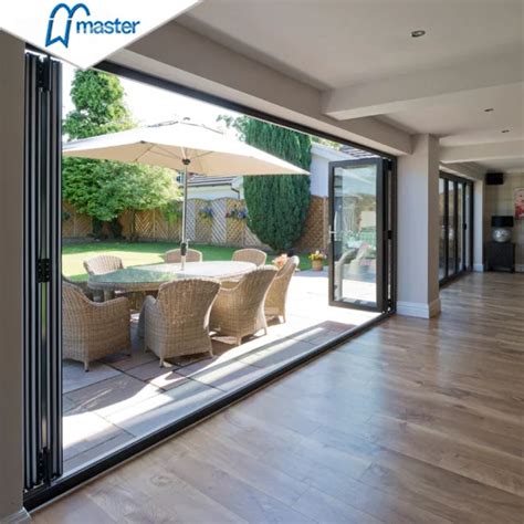 Double Glazing Lowes Bi Fold Door Accordion Aluminum Glass Patio