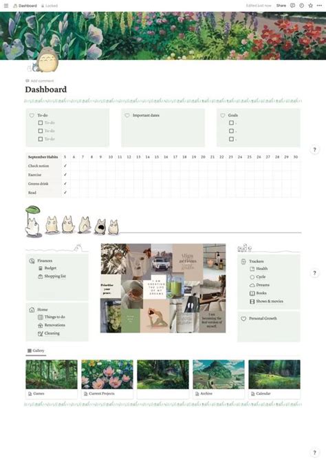 I Have Finally Perfected My Studio Ghibli Themed Dashboard Notion