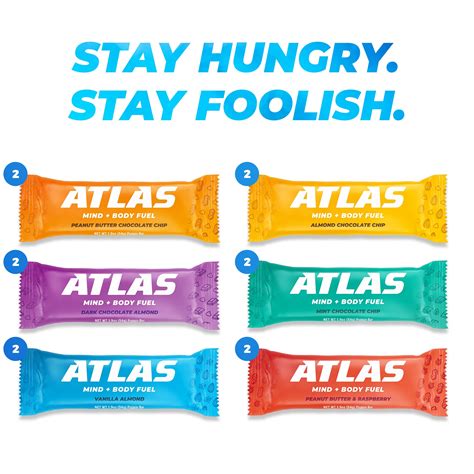 Atlas Protein Bar 20g Tsf6 Protein 1g Sugar Clean Ingredients Gluten Free Whey Variety 12