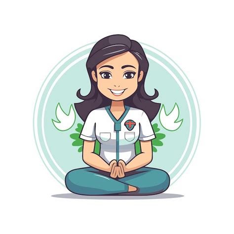 Mujer Joven Meditando En Posici N De Loto Ilustraci N Vectorial En